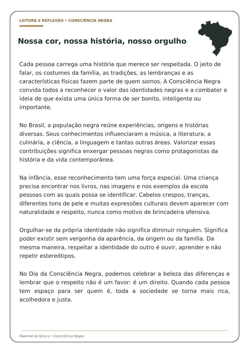 Textos sobre Consciência Negra do 6º ao 9º Ano para Imprimir para imprimir página 2